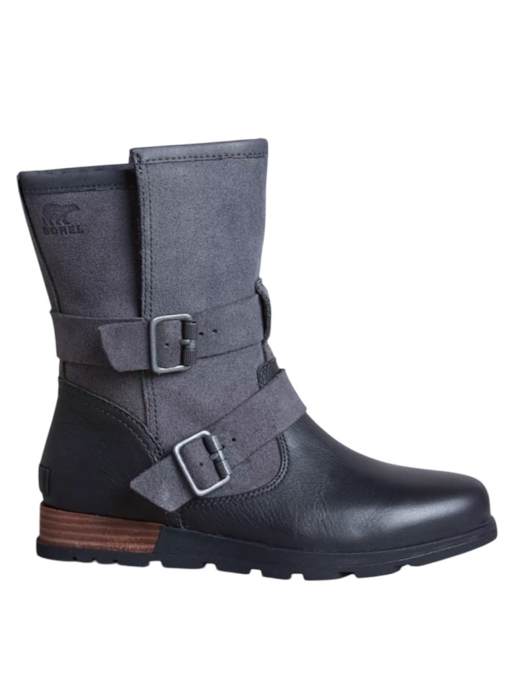 Sorel Major Leather and Suede Foldover Moto Boots